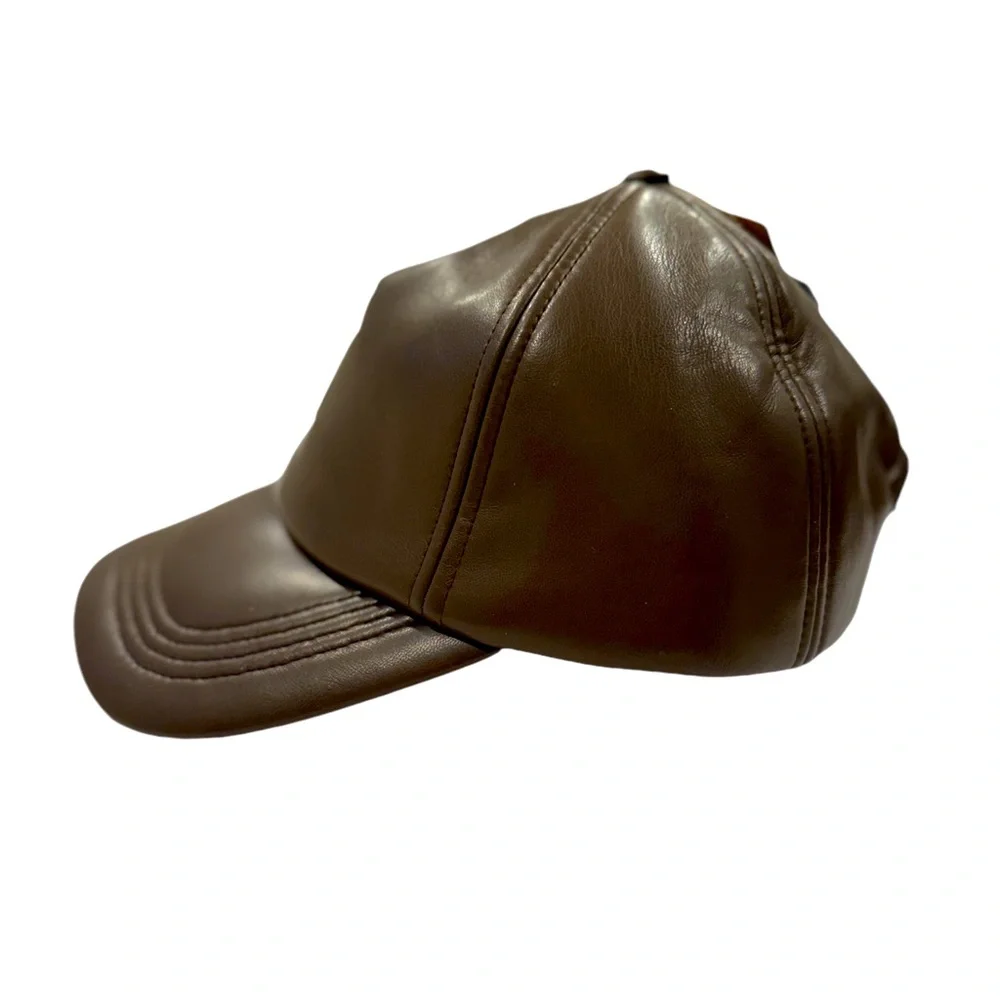 STEVE MADDEN Soft Faux Leather Baseball Hat Chic NWT - Picture 4 of 8